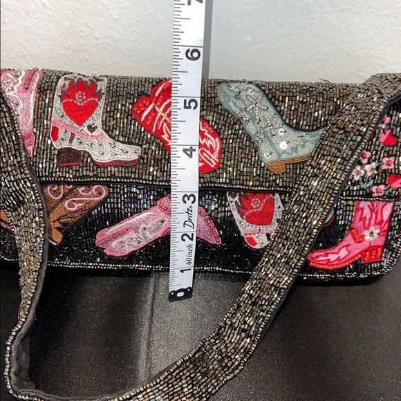 From India To You | Cowgirl Boot Embroidered Beaded Shoulder Bag - Picture 14 of 15
